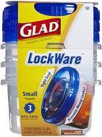 Glad LockWare Small Food Storage Containers, 16 Ounces, 3 Count