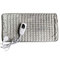 QIUUE Warming Pad, 6-Level Electric Heating Warming Pad Heat Mat Body Pain Relief 4-Timer, 60X30cm Physiotherapy Heating Pad (Silver Grey)