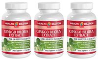Ginkgo biloba Leaf Extract Powder - Ginkgo BILOBA 120mg - Improve Cognitive Performance (3 Bottles)