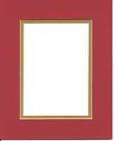 Pack of 10 8x10 Bright Red & Gold Double Picture Mats or Photography Matting Bevel Cut for 5x7 Pictures