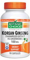 Botanic Choice Korean Ginseng, 100 mg, 90 Capsules (Pack of 5)
