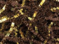 Crinkle Cut Gift Shred Filler - 10 LB - Brown and Gold