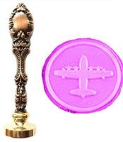 MNYR Vintage Airplane Plane Wax Seal Stamp Luxury Bronze Metal Peacock Decorative Wedding Invitations Gift Cards Paper Stationary Envelope Seals Custom Logo Picture Monogram Wax Seal Sealing Stamp Set