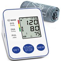 Blood Pressure Monitor, Upper Arm Digital Blood Pressure Monitors Cuff BP Machine Automatic Heart Rate Pulse Monitor with LCD Large Screen Display Home Use Care Device