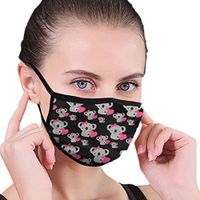 YOFFYO Dust Mouth Cover, Earloop Half Face Cover for Women Men, Outdoor Activities Painting Mouth-Muffle with Adjustable Elastic Strap - Love Cute Koala Bear