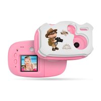 AMKOV Mini Kids Digital Video Camera Built-in Rechargeable Battery Cartoon Stickers Christmas New Year Birthday Festival Gift Children Boys Girls