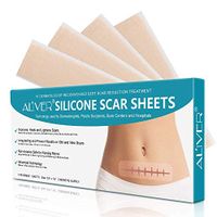 Professional Silicone Scar Sheets,Soften and Flattens Scars Resulting from Surgery, Injury, Burns, Acne, C-section and more, Soft Silicone Scar Strips, 5.9"×1.6", 4 Sheets (2 Month Supply)