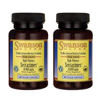 Swanson High-Potency Serrazimes 20000 Units 20000 Units 60 Veg Capsules Enzyme (2 Pack)