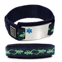 Chemo Patient Sport Medical ID Alert Bracelet with Lizard Adjustable Wrist Band (Hooks and Loops).