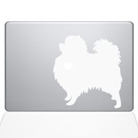 The Decal Guru I Love My Pomeranian Decal Vinyl Sticker, 13" MacBook Air, White (1472-MAC-13A-W)