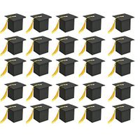BinaryABC Graduation Candy Boxes Party Favors,Graduation Cap Gift Box with Tassel,15Pcs(Black)