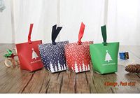 Fascola Christmas Candy Boxes,32 Piece Pack of 4 Patterns (Christmas Tree/Snowflake) 3Dwith Small Label and Gift Cord, Cute Ornament Box for Chocolate,Treats and Cookies