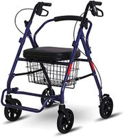 Walking Aids for Seniors, Upright Posture Rolling Walker, Lightweight Foldable Aluminum Rollator Walker with Comfort Seat, Walker Your Best Choice Walker,Blue