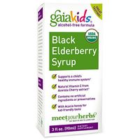 Gaia Herbs, Kids, Black Elderberry Syrup, Alcohol-Free Formula, 3 fl oz (90 ml) - 2pc