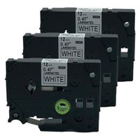 QPMY 3 Pack Compatible for Brother P-Touch Laminated Tze Tz Label Tape Cartridge 12mmx8m (TZe-231 Black on White)