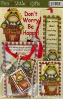 Don't Worry Be Hoppy! Frog Magnet, Bookmark, Keychain, Gift Bag Gift Set #12954