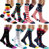 Gnpolo Compression Socks 8 Packs for Women & Men 15-20 20-30 mmHg Best Graduated Athletic Running Flight Travel Nurses Stockings