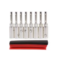 Silver Plated Screw Locking Banana Plugs,4MM HiFi Speaker Plug Connectors for Speaker Wire,Wall Plate,Home Theater,Audio/Video Receiver,Amplifiers and Sound Systems 8PCS
