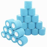 COMOmed Self Adherent Cohesive Bandage FDA Approved 2"x5 Yards First Aid Bandages Stretch Sport Athletic Wrap Vet Tape for Wrist Ankle Sprain and Swelling,Light Blue(24 Rolls)