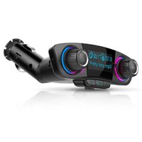Bluetooth FM Transmitter Virwir Car MP3 Player Wireless Radio Audio Adapter/Bluetooth 4.0/Dual USB 2.1A USB Port/Hands-Free/AUX Input&Output/Voice Navigation/Suport U Disk&TF-Card/Folder Playback