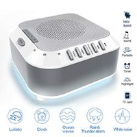 QAIYXM Office White Noise Sleep Sound Machine, Relaxation Nightlight for Kids Sleep Sound Machine White Noise Rain USB Rechargeable Baby Ocean Travel Lullaby Natural
