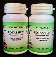 Potassium 395mg, Made in USA - 120 (2x60) Tablets