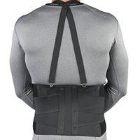 CHAMPION Industrial Belt Back Brace Abdominal Support Shoulder Straps, Black, X-Small
