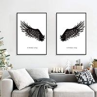 Xisheep Easter Day Home Décor ， Wall Sticker 3D Joint Painting Black Angel Wings Creative Decoration Wall Sticker Home DIY - Multicolor