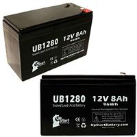 2X Pack - Ferno Mdt Corporation 3000 Lift Chair Battery - Replacement UB1280 Universal Sealed Lead Acid Battery (12V, 8Ah, 8000mAh, F1 Terminal, AGM, SLA) - Includes 4 F1 to F2 Terminal Adapters