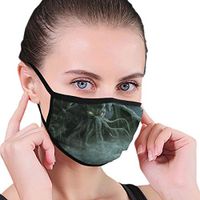 YOFFYO Anti-Allergens Dust Face Covers, Earloop Half Face Cover for Women Men, Skate Cosplay Mouth-Muffle with Adjustable Elastic Strap - Cthulhu Monster Fantasy Art