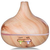 COSTWAY 235ml Mini Aroma Essential Oil Diffuser, Wood Grain Cool Mist Humidifier for Office Home Study Yoga Spa (Wood Grain)