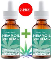 (2 Pack) Hemp Oil 2000mg : Hemp Oil for Pain Stress Relief, Mood Support, Healthy Sleep Patterns, Skin Care (2000mg, 67mg per Serving x 30 Servings) : Fantasy Hemp