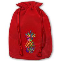 Cool Pineapple Colorful Red Christmas Drawstring Bags / Santa's Trouser Bag/ Christmas Gift