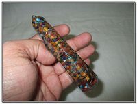 Jet Energized New Chakra Mix Orgone Faceted Massage Wand Stick Energetic Copper Chokurei Reiki Holy Pious Auspicious Sacred Geometry Aura