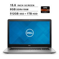 Dell 2020 Inspiron 15 5000 15.6 Inch FHD 1080P Laptop (AMD Ryzen 7 2700U up to 3.8 GHz, 8GB RAM, 512GB SSD + 1TB HDD, AMD Radeon RX Vega 10, Bluetooth, WiFi, HDMI, Windows 10) (Silver)