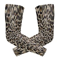 ZZKKO Leopard Print Cooling Arm Sleeves Cover Uv Sun Protection for Men Women Running Golf Cycling Arm Warmer Sleeves 1 Pair