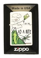 Zippo Custom Weed Marijuana Pot Leaf Lighter -"High As A Kite" White Matte - Gifts for Him, for Her, for Boys, for Girls, for Husband, for Wife, for Them, for Men, for Women, for Kids