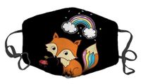 Dust Face Mask for Dust Mouth Mask Anti-Dust Mask Adjustable Earloop Face Mask (Funny Cute Rainbow Fox)