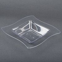 Fineline Settings 10-Piece Wavetrends Square-Wave China-Like Bowl, 12-Ounce, Clear
