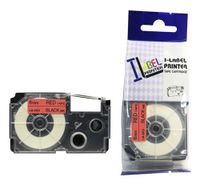 LM Tapes - Casio KL-7200 6mm Black on Red Compatible Label Tape for Casio KL7200 EZ Label Printer