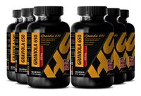 Liver Support - GRAVIOLA Extract - Vitamins a - 6 Bottles 600 Capsules