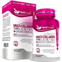 Multi Collagen Capsules (Types I, II, III, V & X) + Organ Complex Type 1, 2, 3, 5 & 10 Bone Broth Powder for Anti-Aging Hair, Skin, Nails & Joint Supplement