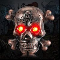 Aibote Electric Cigarette Skull Lighter,USB Rechargeable Windproof Flameless Lighter with LED Light and Creepy Background Sound for Halloween, Christmas, Business and Birthday
