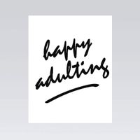Quiplip Black and White Greetings Birthday Card, 4.25"x5.5",
