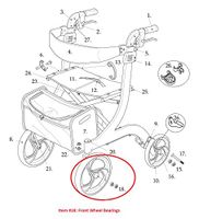 Front Wheel Bearings for Drive RTL10266 Nitro Rollator Walker - 1 Pair - (Fits Serial # Prior to 2A1606300234)