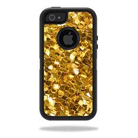 MightySkins Skin Compatible with OtterBox Defender iPhone 5s case - Gold Chips | Protective, Durable, and Unique Vinyl Decal wrap Cover | Easy to Apply, Remove, and Change Styles | Made in The USA