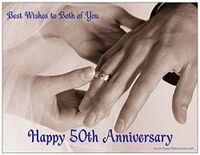 Happy 50th Wedding Anniversary Magnet - Hands with Ring