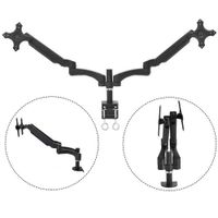 Safstar Dual Arm TV LCD Computer Monitor Desk Mount Stand Bracket Swivel Gas Spring for 13"- 27" Screen