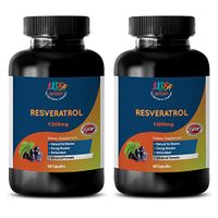 Immune Booster Supplement - RESVERATROL 1200mg - Grape Seed with resveratrol - 2 Bottles 120 Capsules