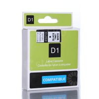 10 PK Replacemen Label Tape Compatible for DYMO D1 45013 1/2-inch 23-foot Cartridge (Black on White)